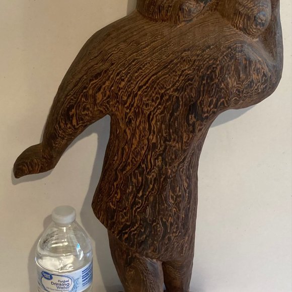 Vintage Fine Art, Inuit Carving, Wood, 20 1/2" - Picture 6 of 10